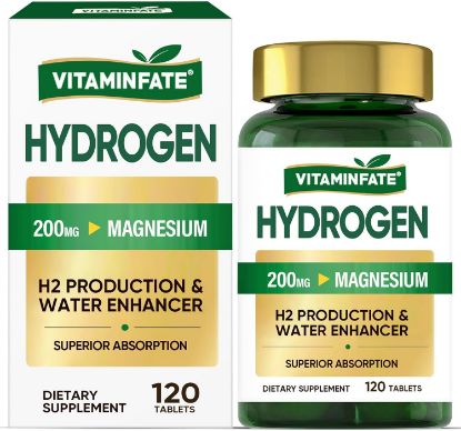 Picture of Hydrogen Water Tablets with Magnesium - 120 Tablets | H2 Molecular Hydrogen Supplement Supports Brain Health & Energy | Metabolism Support